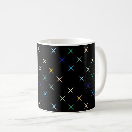 Retro Mid Century Geometrische sterren Art Design Koffiemok (Voorkant rechts)