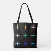 Retro Mid Century Geometrische sterren Art Design Tote Bag (Achterkant)