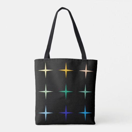 Retro Mid Century Geometrische sterren Art Design Tote Bag (Achterkant)