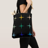 Retro Mid Century Geometrische sterren Art Design Tote Bag (Dichtbij)