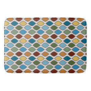 Retro Mid-Century Geschulpte Diamant Patroon Badmat