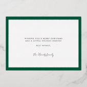 Retro Mid Century Green Vrolijk Kerstfeest Folie Feestdagenkaart (Achterkant)