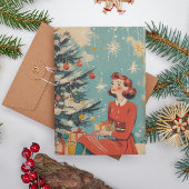 Retro Mid-Century  Illustratie Xmas Feestdagenkaart