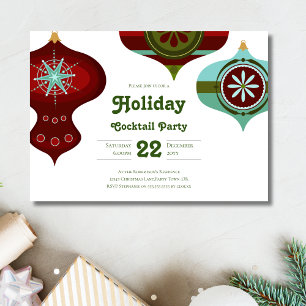Retro Mid Century Kerst Cocktailparty  Kaart