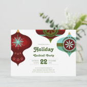 Retro Mid Century Kerst Cocktailparty Kaart (Staand voorkant)