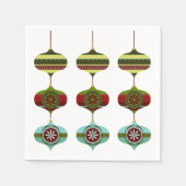 Retro Mid Century Kerstfeestdag Bauble Servet (Voorkant)