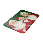 Retro Mid-Century Kerstman Familie – Kitsch Claus Badmat (Gekanteld)
