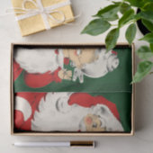 Retro Mid-Century Kerstman Familie – Kitsch Claus Tissuepapier (Geschenk)