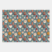 Retro Mid Century Kerstmis Inpakpapier Vel (Voorkant 2)