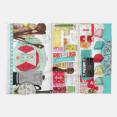 Retro Mid Century Keuken 2026 Kalender Theedoek (Horizontaal)