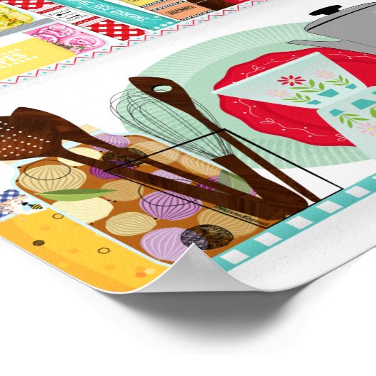 Retro Mid Century Kitchen Poster (Hoek)