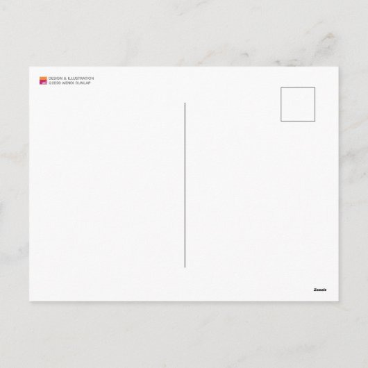 Retro Mid-Century Kleurrijke Vakantiebomen Briefka Feestdagenkaart (Achterkant)