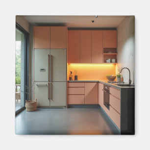 Retro Mid Century Kleurrijke Vierkante Magneet