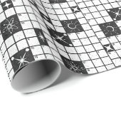 Retro Mid Century kruiswoordpuzzel Cadeaupapier (Rol Hoek)