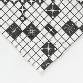 Retro Mid Century kruiswoordpuzzel Fleece Deken (Hoek)