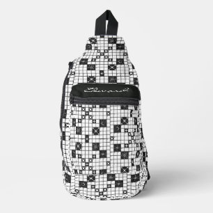 Retro Mid Century kruiswoordpuzzel Sling Bag