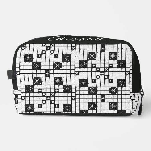 Retro Mid Century kruiswoordpuzzel Toilettasje (Voorkant)