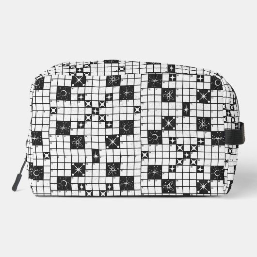 Retro Mid Century kruiswoordpuzzel Toilettasje (Achterkant)