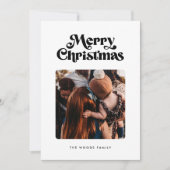 Retro Mid Century Merry Christmas 2 Foto Feestdagenkaart (Voorkant)