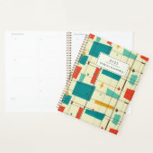 Retro Mid Century Mod Atomic Space Age Blauwgroen Planner (Display)
