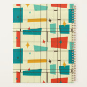 Retro Mid Century Mod Atomic Space Age Blauwgroen  Planner (Achterkant)