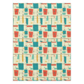 Retro Mid Century Mod Atomic Space Age Blauwgroen  Tafelkleed (Voorkant)