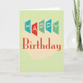 Retro Mid-Century Mod Birthday Card Kaart (Voorkant)