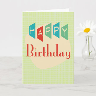 Retro Mid-Century Mod Birthday Card Kaart
