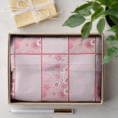 Retro Mid Century Mod Floral op lichtroze Tissuepapier (Geschenk)