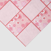 Retro Mid Century Mod Floral op lichtroze Tissuepapier (Detail)