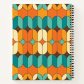 Retro Mid Century Mod Oranje gepersonaliseerd rece Notitieboek (Achterkant)