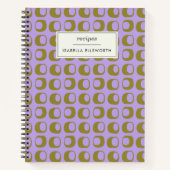 Retro Mid Century Mod Pattern Lavender Recipe Notitieboek (Voorkant)