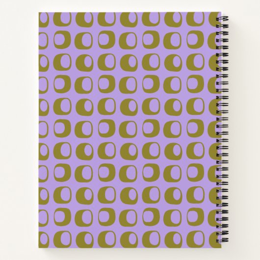 Retro Mid Century Mod Pattern Lavender Recipe Notitieboek (Achterkant)