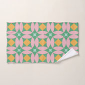 Retro Mid Century Mod Shapes Patroon | Roze groen Bad Handdoek (Handdoek)