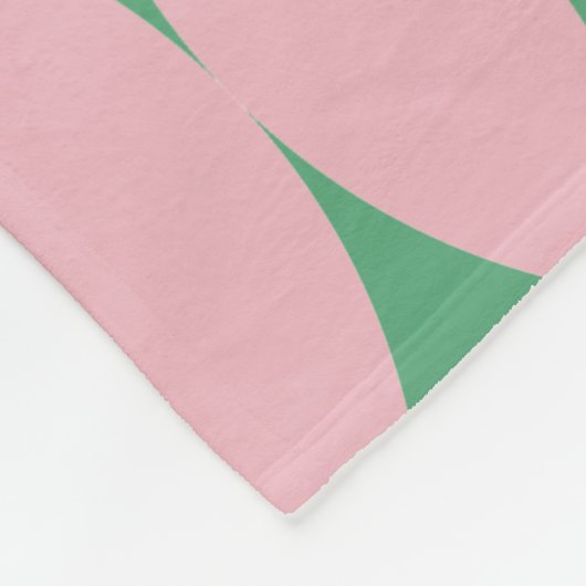 Retro Mid Century Mod Shapes Patroon | Roze groen Fleece Deken (Hoek)