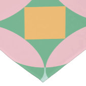 Retro Mid Century Mod Shapes Patroon | Roze groen Korte Tafelloper (Hoek)