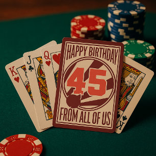 Retro Mid-Century Modern 45e Verjaardag Pokerkaarten