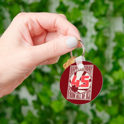 Retro Mid-Century Modern 45e Verjaardag Sleutelhanger