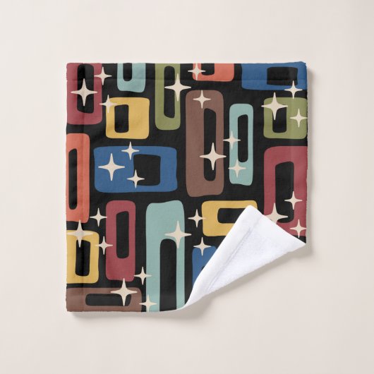 Retro Mid Century Modern Abstract Bad Handdoek (Wasdoekje)