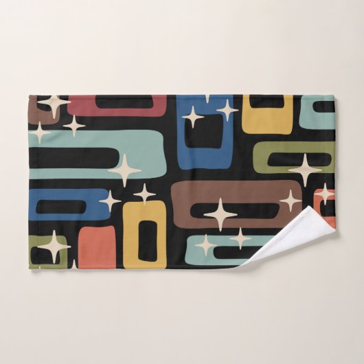 Retro Mid Century Modern Abstract Bad Handdoek (Handdoek)