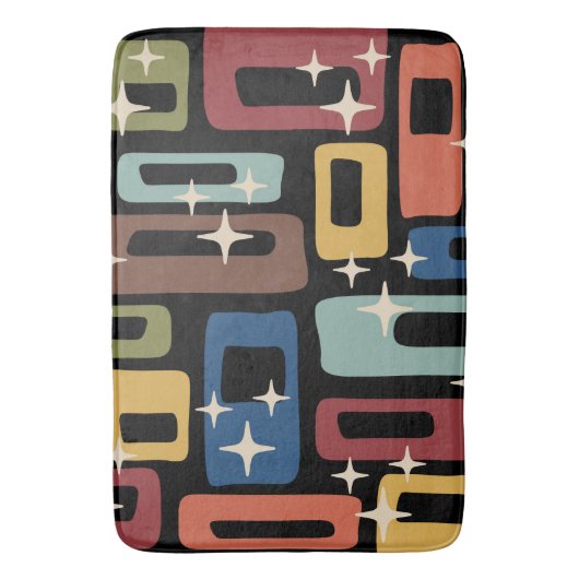 Retro Mid Century Modern Abstract Badmat (Voorkant Verticaal)
