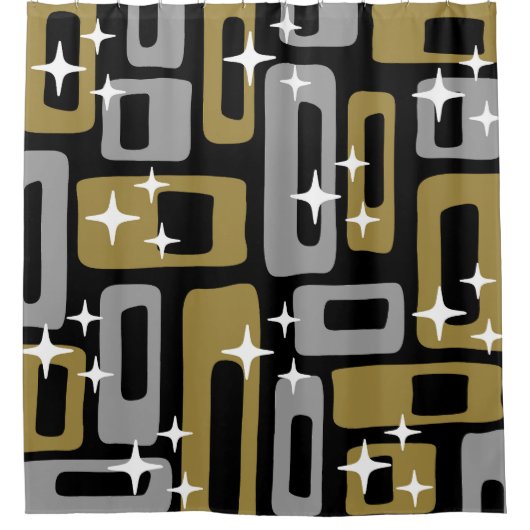 Retro Mid Century Modern Abstract Douchegordijn (Voorkant)