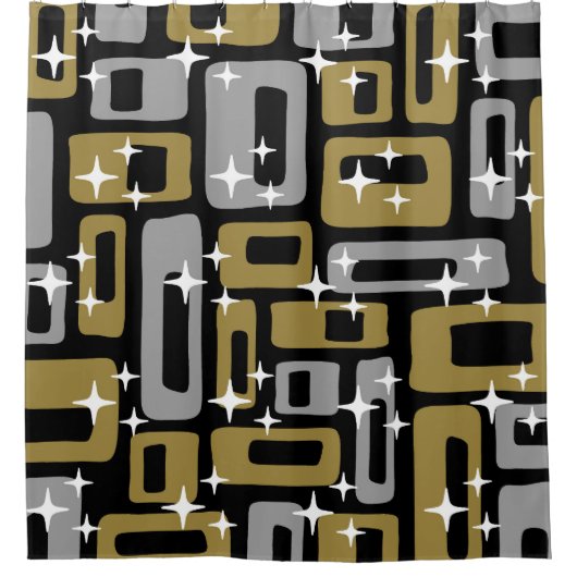 Retro Mid Century Modern Abstract Douchegordijn (Voorkant)