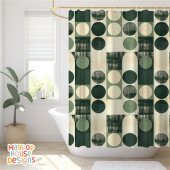 Retro Mid Century Modern Abstract Douchegordijn