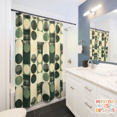 Retro Mid Century Modern Abstract Douchegordijn