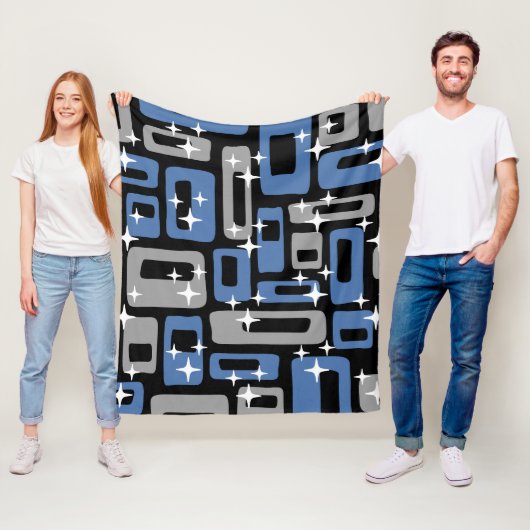 Retro Mid Century Modern Abstract Fleece Deken (In situ)