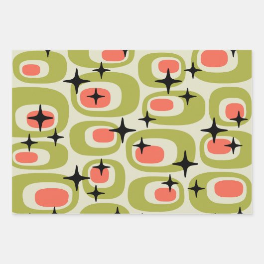 Retro Mid Century Modern Abstract Inpakpapier Vel (Voorkant 3)