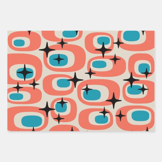 Retro Mid Century Modern Abstract Inpakpapier Vel (Voorkant 2)