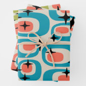 Retro Mid Century Modern Abstract Inpakpapier Vel (In situ)