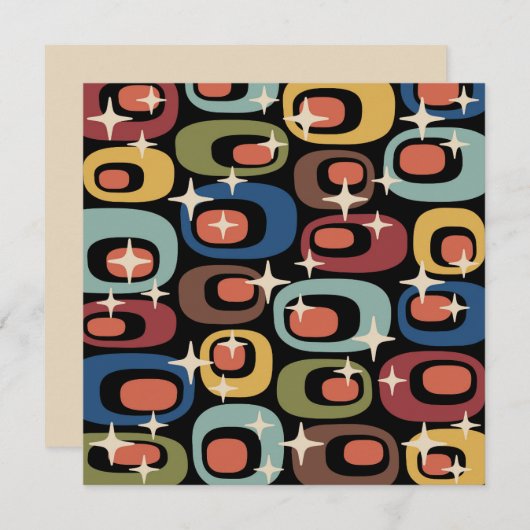 Retro Mid Century Modern Abstract Kaart (Voorkant / Achterkant)